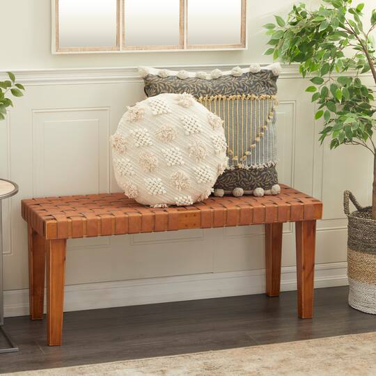 Brown Wood Rustic Bench